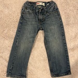 Levi’s toddler 505 regular dark wash jeans with adjustable waist size 3T
